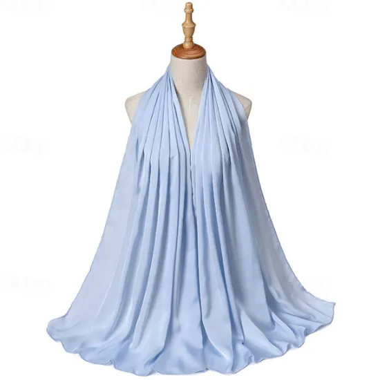 Hot Muslim Scarf Crinkled Shawl Women Abaya Solid Hijab Ramadan Hijabs For Woman Abayas Dress Turban Instant Scarf Women Scarves