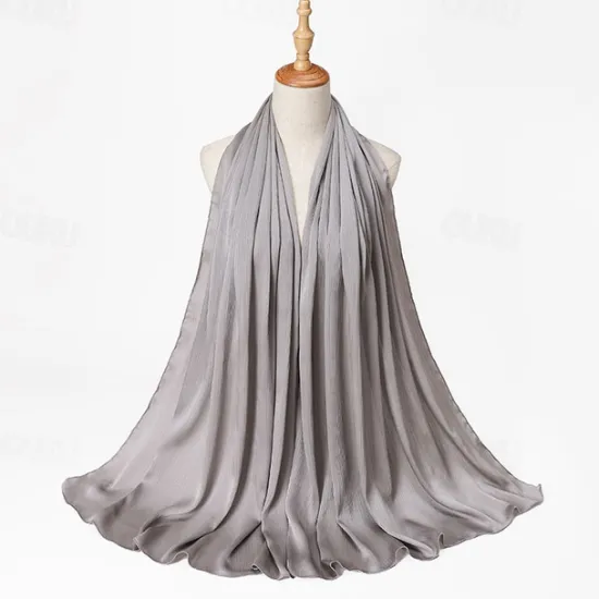 Hot Muslim Scarf Crinkled Shawl Women Abaya Solid Hijab Ramadan Hijabs For Woman Abayas Dress Turban Instant Scarf Women Scarves