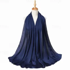 Hot Muslim Scarf Crinkled Shawl Women Abaya Solid Hijab Ramadan Hijabs For Woman Abayas Dress Turban Instant Scarf Women Scarves