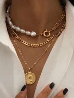 Outlet Necklace Chrome Women's Elegant Classic Necklace For Daily Women Accessories