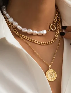 Outlet Necklace Chrome Women's Elegant Classic Necklace For Daily Women Accessories