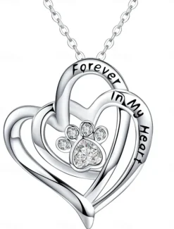 New Necklace Chrome Women's Fashion Cute Classic Heart Lovely Heart Shape Necklace For Daily Valentine's Day Women Spring Accessories