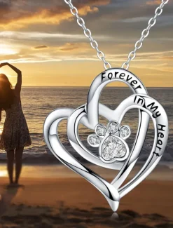 New Necklace Chrome Women's Fashion Cute Classic Heart Lovely Heart Shape Necklace For Daily Valentine's Day Women Spring Accessories
