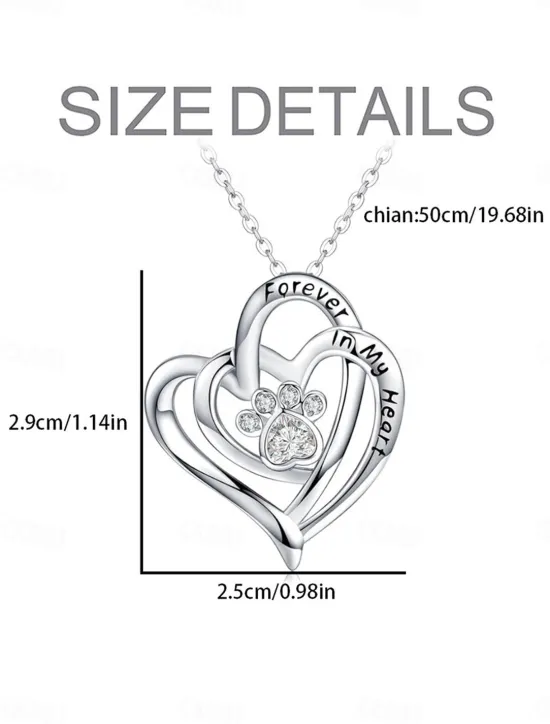 New Necklace Chrome Women's Fashion Cute Classic Heart Lovely Heart Shape Necklace For Daily Valentine's Day Women Spring Accessories