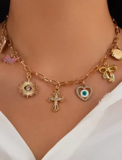 Sale Necklace Chrome Women's Fashion Cute Classic Wedding Geometric Necklace For Daily Women Accessories
