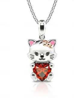 New Necklace Chrome Women's Fashion Cute Classic Animal Lovely Heart Shape Necklace For Daily Valentine's Day Women Spring Accessories