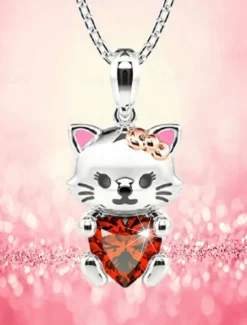 New Necklace Chrome Women's Fashion Cute Classic Animal Lovely Heart Shape Necklace For Daily Valentine's Day Women Spring Accessories