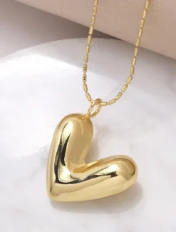 Sale Necklace Copper Women's Fashion Cute Classic Heart Lovely Heart Shape Necklace For Daily Valentine's Day Women Trendy Jewelry