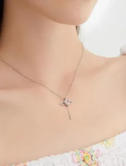 Online Necklace Copper Women's Fashion Cute Classic Angel Lovely Heart Shape Necklace For Party Daily Valentine's Day Women Spring Accessories