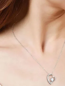 Sale Necklace Copper Women's Fashion Cute Classic Heart Lovely Heart Shape Necklace For Party Gift Daily Valentine's Day Women Trendy Jewelry|Spring Accessories
