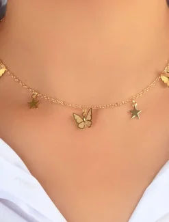 Outlet Necklace For Women's Wedding Party Evening Gift Alloy Fancy Butterfly Women Trendy Jewelry|Spring Accessories
