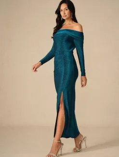 New New Year Women's Maxi Dress Bodycon Dress Elegant Party Formal Wedding Party Slim Solid Color Long Sleeve Off Shoulder Spring Fall Winter Women Cocktail Dress
