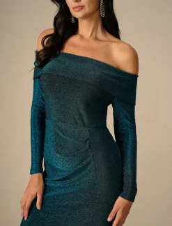 New New Year Women's Maxi Dress Bodycon Dress Elegant Party Formal Wedding Party Slim Solid Color Long Sleeve Off Shoulder Spring Fall Winter Women Cocktail Dress