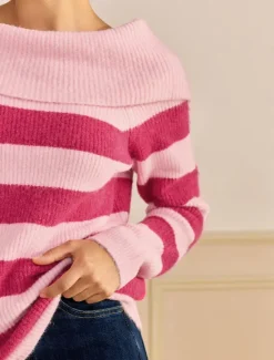 Outlet Off Shoulder Ribbed Knit Wool Blend Fall / Winter Causal Sweater Women Ugly Sweater