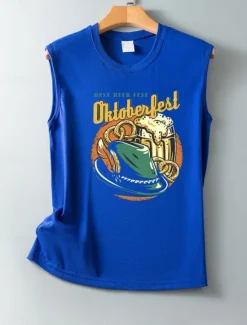 Best Oktoberfest Women's Camisole Tank Top Letter Daily Stylish Casual Sleeveless Strap Regular Tops Daily Print Black White Wine Navy Blue Summer Spring Women Tank Tops & Camis