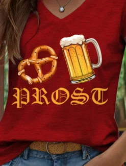Oktoberfest Women's Camisole Tank Top Graphic Letter Vintage Stylish Classic Sleeveless Short Sleeve V Neck Regular Tops Daily Vacation Wear Print Black White Red Blue Purple Summer Spring Women Tank Tops & Camis
