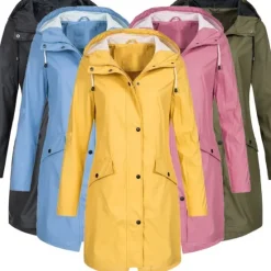 New Oversized Women's Hoodie Jacket Hiking Jacket Windbreaker Zip Up Hoodie Outdoor Windproof Ultra Light UV Protection Quick Dry Outerwear Coat Parka Camping Hunting Fishing Pink Blue Yellow Green Women Jackets