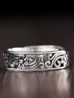 1PC Adjustable Ring For Men's Women's Gift Daily Date Alloy Retro Joy Women Trendy Jewelry