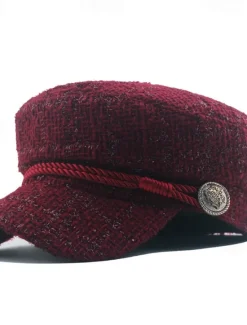 1pc Adjustable Trendy Beret Cap Retro Windproof Artist Hat Women Hats