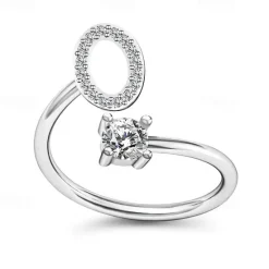 Hot 1PC Band Ring For Men's Women's Crystal White Alloy Classic Women Trendy Jewelry