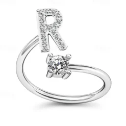 Hot 1PC Band Ring For Men's Women's Crystal White Alloy Classic Women Trendy Jewelry