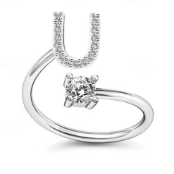 Hot 1PC Band Ring For Men's Women's Crystal White Alloy Classic Women Trendy Jewelry