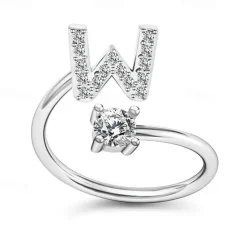 Hot 1PC Band Ring For Men's Women's Crystal White Alloy Classic Women Trendy Jewelry
