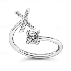 Hot 1PC Band Ring For Men's Women's Crystal White Alloy Classic Women Trendy Jewelry