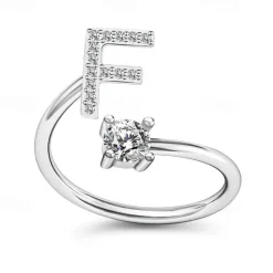 Hot 1PC Band Ring For Men's Women's Crystal White Alloy Classic Women Trendy Jewelry