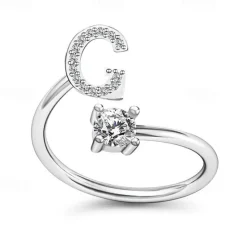 Hot 1PC Band Ring For Men's Women's Crystal White Alloy Classic Women Trendy Jewelry