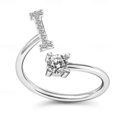 Hot 1PC Band Ring For Men's Women's Crystal White Alloy Classic Women Trendy Jewelry