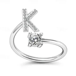 Hot 1PC Band Ring For Men's Women's Crystal White Alloy Classic Women Trendy Jewelry