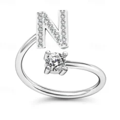 Hot 1PC Band Ring For Men's Women's Crystal White Alloy Classic Women Trendy Jewelry