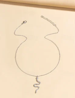 1PC Chain Necklace Long Necklace For Women's Daily Alloy Snake Snake Women Trendy Jewelry