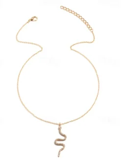 1PC Chain Necklace Long Necklace For Women's Daily Alloy Snake Snake Women Trendy Jewelry
