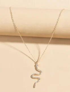 1PC Chain Necklace Long Necklace For Women's Daily Alloy Snake Snake Women Trendy Jewelry