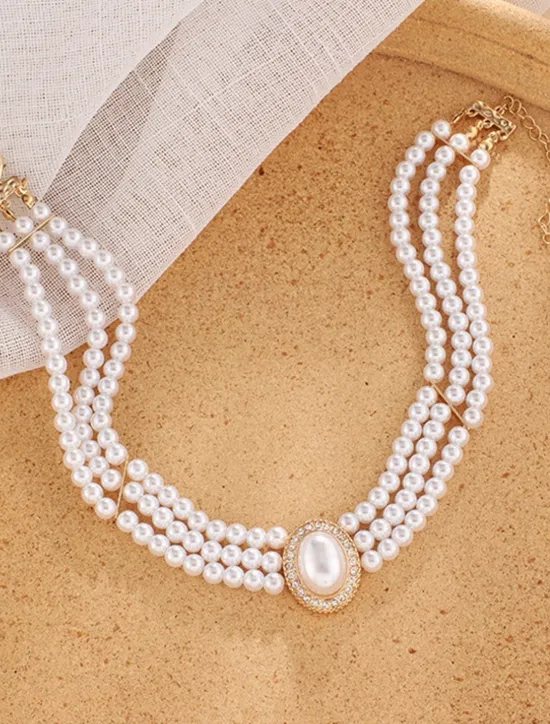 Best 1PC Choker Necklace Necklace For Women's Wedding Party Evening Gift Alloy Beads Precious Women Trendy Jewelry