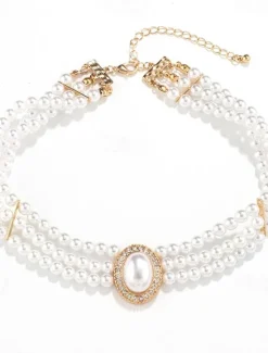 Best 1PC Choker Necklace Necklace For Women's Wedding Party Evening Gift Alloy Beads Precious Women Trendy Jewelry