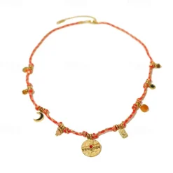 Online 1PC Necklace For Women's Street Daily Alloy Retro Coin Women Trendy Jewelry
