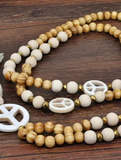 Sale 1PC Necklace For Women's Street Daily Wooden Crystal Stone Long Women Trendy Jewelry