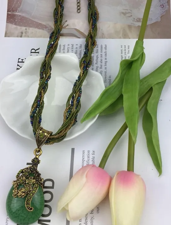 1PC Pendant Necklace For Women's Wedding Street Birthday Party Alloy Water Drop Necklace Pear Women Trendy Jewelry