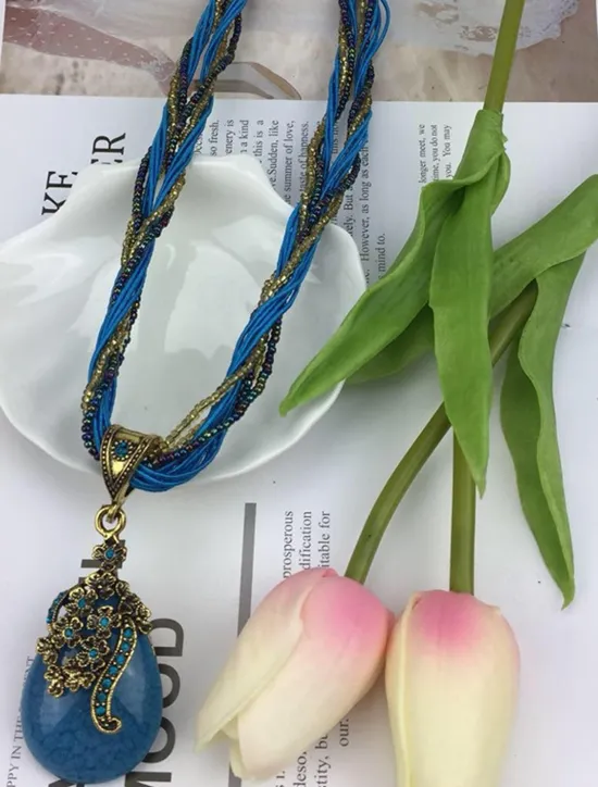 1PC Pendant Necklace For Women's Wedding Street Birthday Party Alloy Water Drop Necklace Pear Women Trendy Jewelry