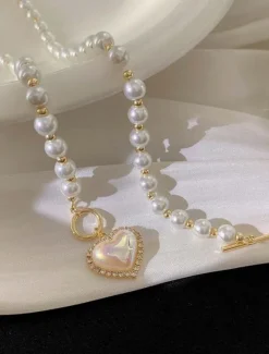 1PC Pendant Necklace For Women's Wedding Party Evening Gift Alloy Classic Heart Women Trendy Jewelry