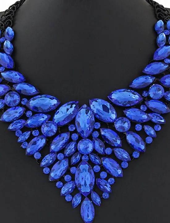 Discount 1PC Statement Necklace Crystal Necklace For Women's Wedding Party Evening Alloy Retro Alphabet Shape Precious Women Trendy Jewelry