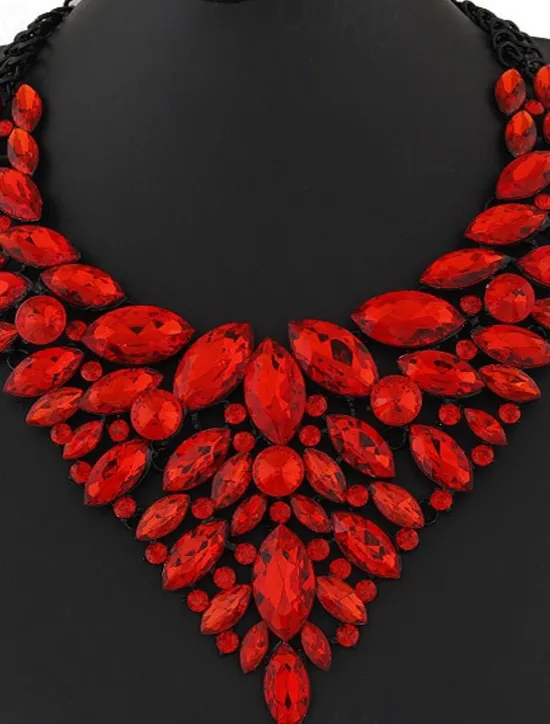 Discount 1PC Statement Necklace Crystal Necklace For Women's Wedding Party Evening Alloy Retro Alphabet Shape Precious Women Trendy Jewelry