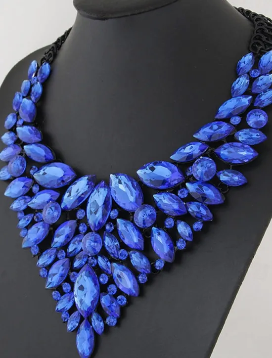 Discount 1PC Statement Necklace Crystal Necklace For Women's Wedding Party Evening Alloy Retro Alphabet Shape Precious Women Trendy Jewelry