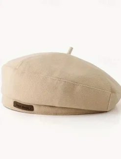 Discount 1pc Trendy Casual Brown British Beret With Letter Patched For Women Autumn Winter Painter Fedora Hat Women Hats