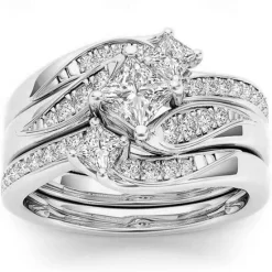 Outlet 3pcs Band Ring Ring For Women's Gift Prom Date Rhinestone Alloy Women Trendy Jewelry
