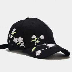 New 1pcs New High Quality Unisex Cotton Outdoor Baseball Cap Plum Embroidery Snapback Fashion Sports Hats For Men & Women Cap Women Hats