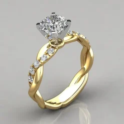 Outlet 1pcs siliver gold rose gold princess diamond ring cross twist diamond ring for women Women Trendy Jewelry